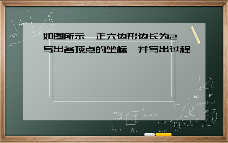 如图所示,正六边形边长为2,写出各顶点的坐标,并写出过程,