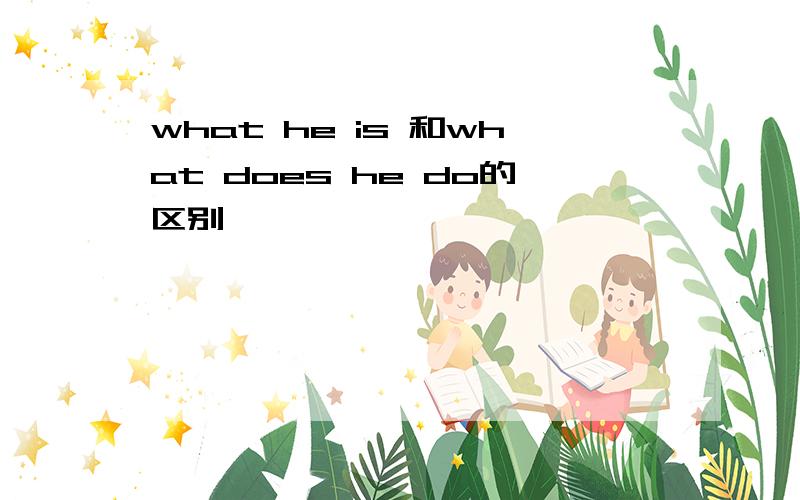 what he is 和what does he do的区别