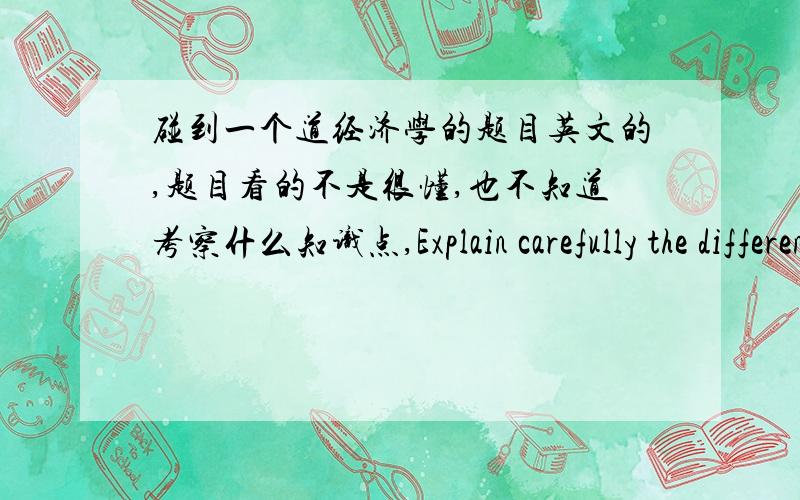 碰到一个道经济学的题目英文的,题目看的不是很懂,也不知道考察什么知识点,Explain carefully the difference in the vertical interpretation of the market demand curve for a private good and the marginal social benefit curve