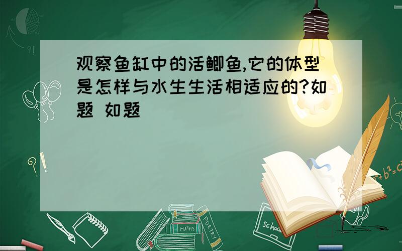 观察鱼缸中的活鲫鱼,它的体型是怎样与水生生活相适应的?如题 如题