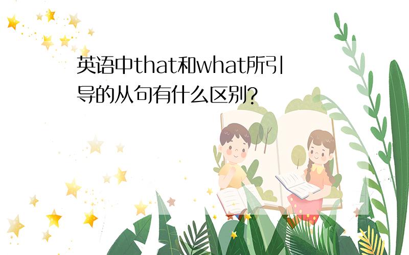 英语中that和what所引导的从句有什么区别?