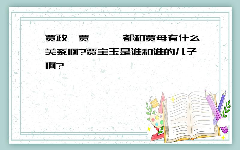 贾政,贾琏……都和贾母有什么关系啊?贾宝玉是谁和谁的儿子啊?