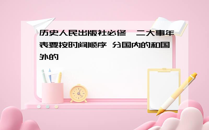 历史人民出版社必修一二大事年表要按时间顺序 分国内的和国外的