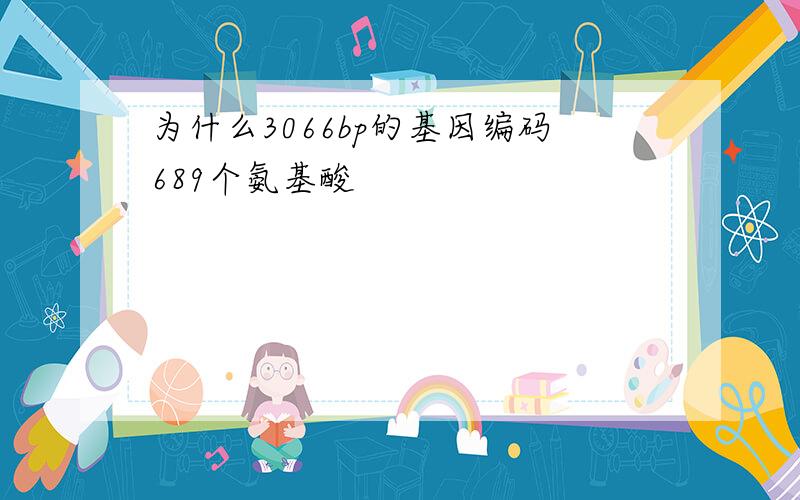 为什么3066bp的基因编码689个氨基酸