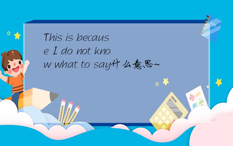 This is because I do not know what to say什么意思~