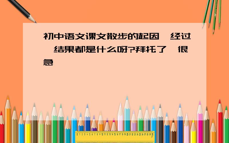 初中语文课文散步的起因、经过、结果都是什么呀?拜托了,很急