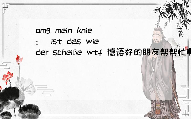 omg mein knie :( ist das wieder scheiße wtf 德语好的朋友帮帮忙啊!怎么翻译啊?