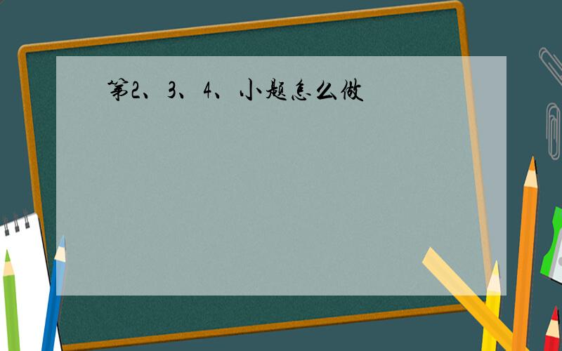 第2、3、4、小题怎么做