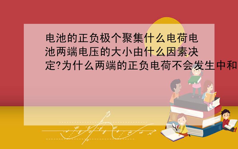 电池的正负极个聚集什么电荷电池两端电压的大小由什么因素决定?为什么两端的正负电荷不会发生中和呢？