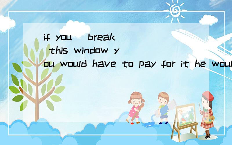 if you （break） this window you would have to pay for it he would enjioy the concert if he （had been ）present if you（ can） help me i would be grateful 括号里的词语对吗