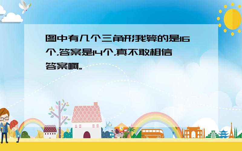 图中有几个三角形我算的是16个，答案是14个，真不敢相信答案啊。