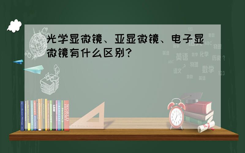 光学显微镜、亚显微镜、电子显微镜有什么区别?