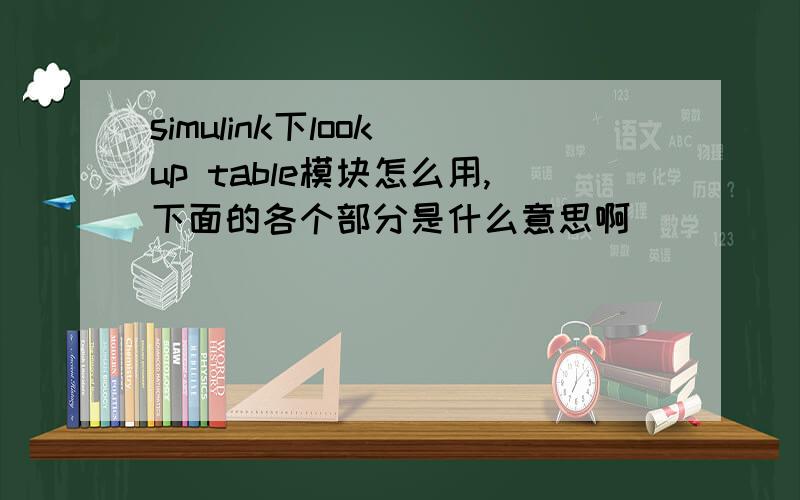 simulink下look up table模块怎么用,下面的各个部分是什么意思啊