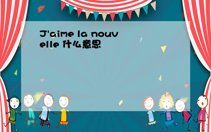 J'aime la nouvelle 什么意思