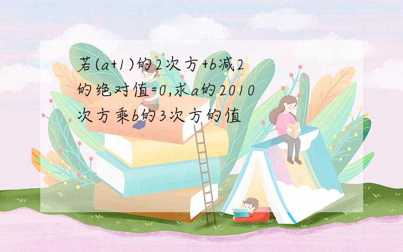 若(a+1)的2次方+b减2的绝对值=0,求a的2010次方乘b的3次方的值