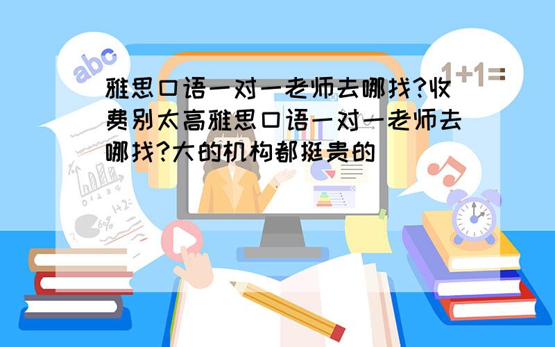 雅思口语一对一老师去哪找?收费别太高雅思口语一对一老师去哪找?大的机构都挺贵的