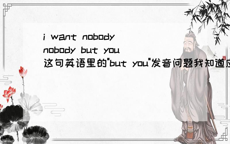 i want nobody nobody but you这句英语里的