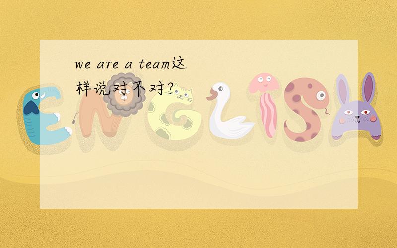 we are a team这样说对不对?