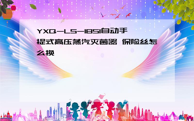 YXQ-LS-18SI自动手提式高压蒸汽灭菌器 保险丝怎么换