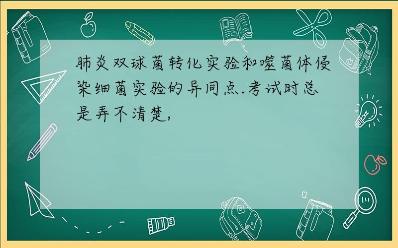 肺炎双球菌转化实验和噬菌体侵染细菌实验的异同点.考试时总是弄不清楚,