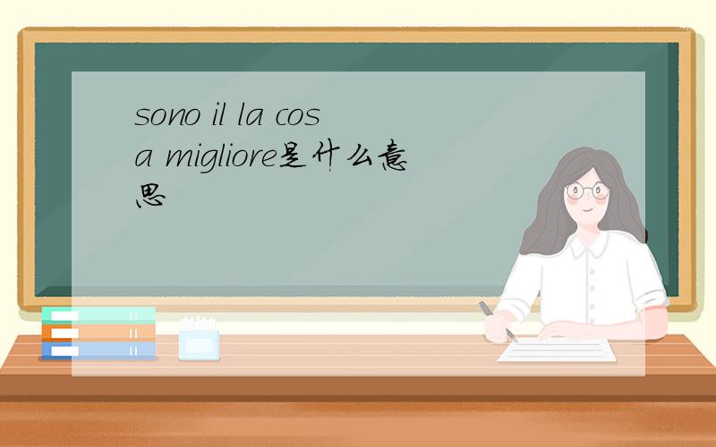 sono il la cosa migliore是什么意思