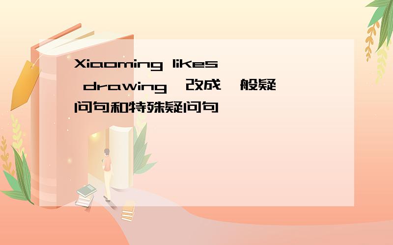 Xiaoming likes drawing,改成一般疑问句和特殊疑问句