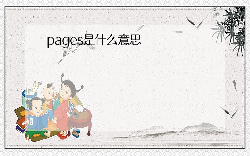 pages是什么意思