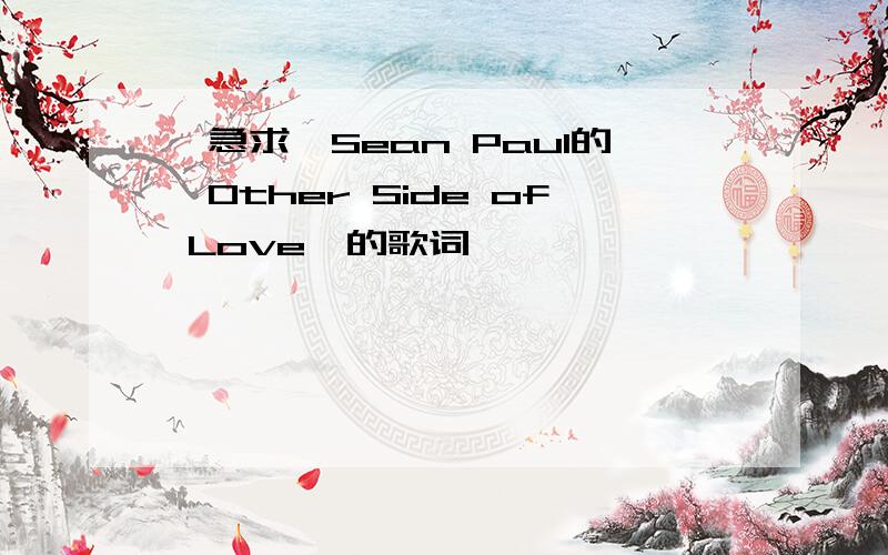 【急求】Sean Paul的《Other Side of Love》的歌词