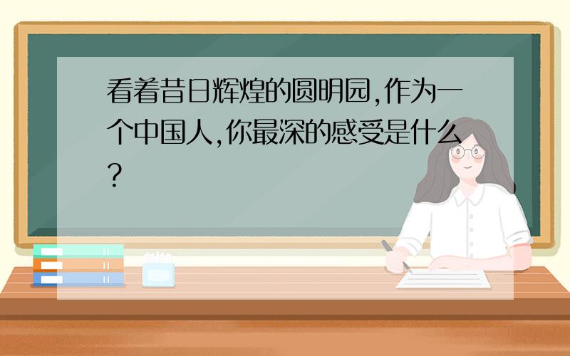 看着昔日辉煌的圆明园,作为一个中国人,你最深的感受是什么?