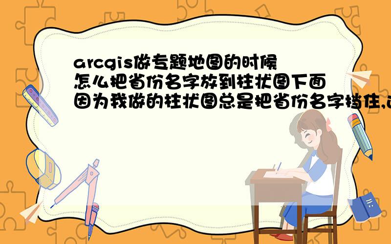 arcgis做专题地图的时候怎么把省份名字放到柱状图下面因为我做的柱状图总是把省份名字挡住,还有怎么设置那个柱状图的大小