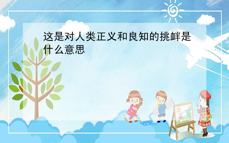 这是对人类正义和良知的挑衅是什么意思