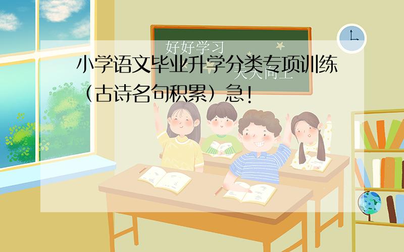 小学语文毕业升学分类专项训练（古诗名句积累）急!