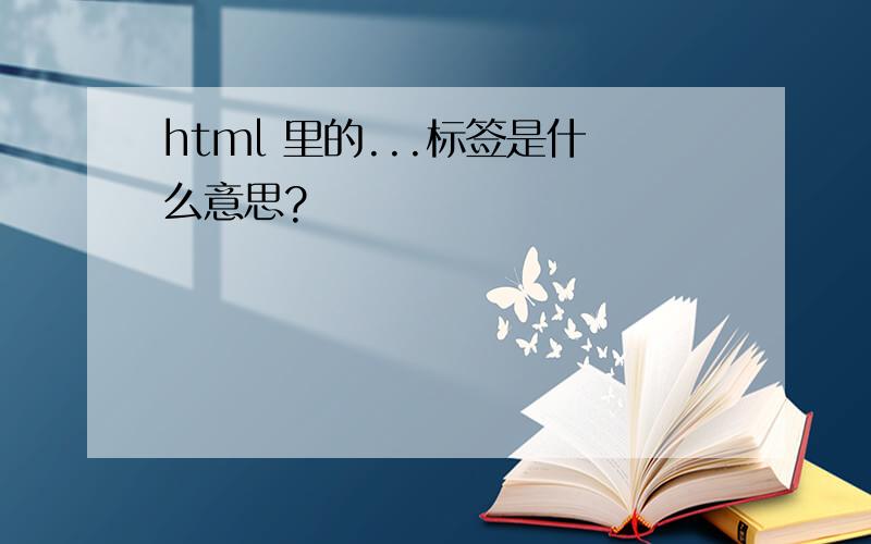 html 里的...标签是什么意思?