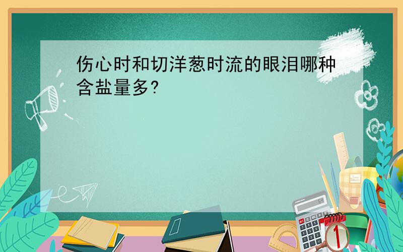 伤心时和切洋葱时流的眼泪哪种含盐量多?