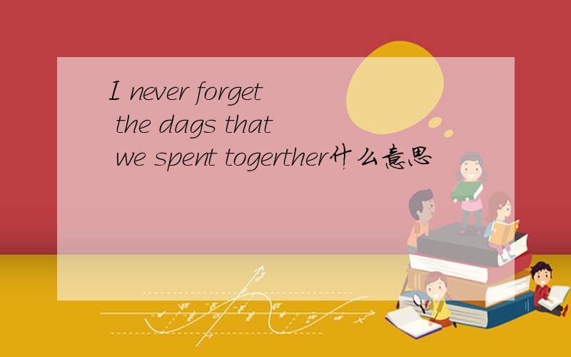 I never forget the dags that we spent togerther什么意思