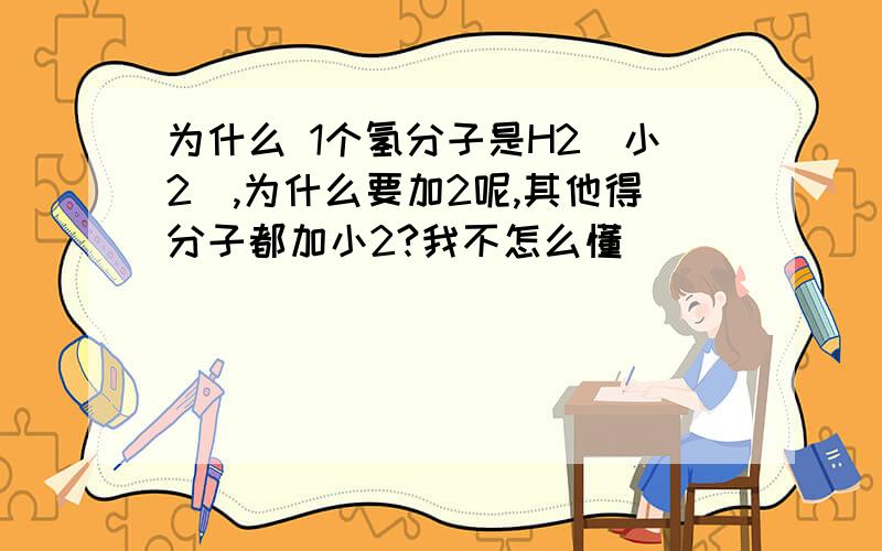 为什么 1个氢分子是H2（小2）,为什么要加2呢,其他得分子都加小2?我不怎么懂