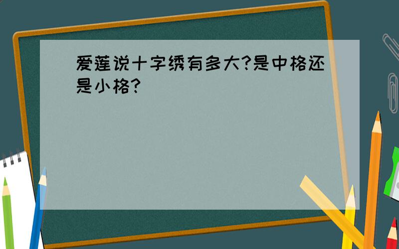 爱莲说十字绣有多大?是中格还是小格?