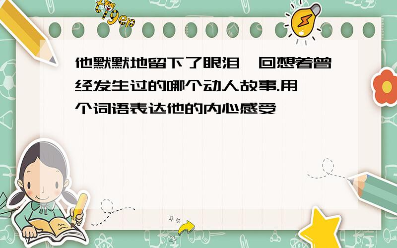 他默默地留下了眼泪,回想着曾经发生过的哪个动人故事.用一个词语表达他的内心感受