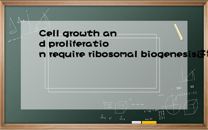 Cell growth and proliferation require ribosomal biogenesis这句话中 ribosomal biogenesis应该怎么翻译?