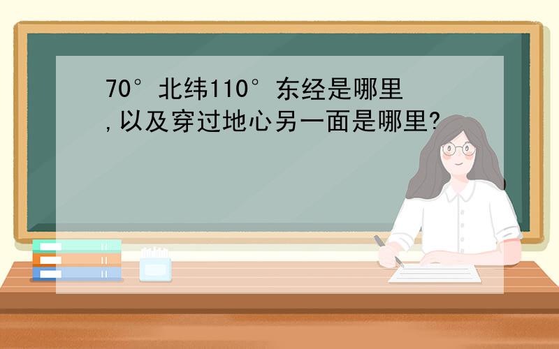 70°北纬110°东经是哪里,以及穿过地心另一面是哪里?