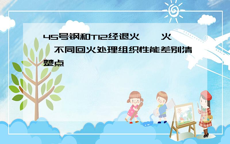 45号钢和T12经退火,淬火,不同回火处理组织性能差别清楚点