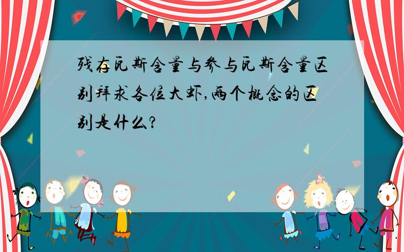 残存瓦斯含量与参与瓦斯含量区别拜求各位大虾,两个概念的区别是什么?