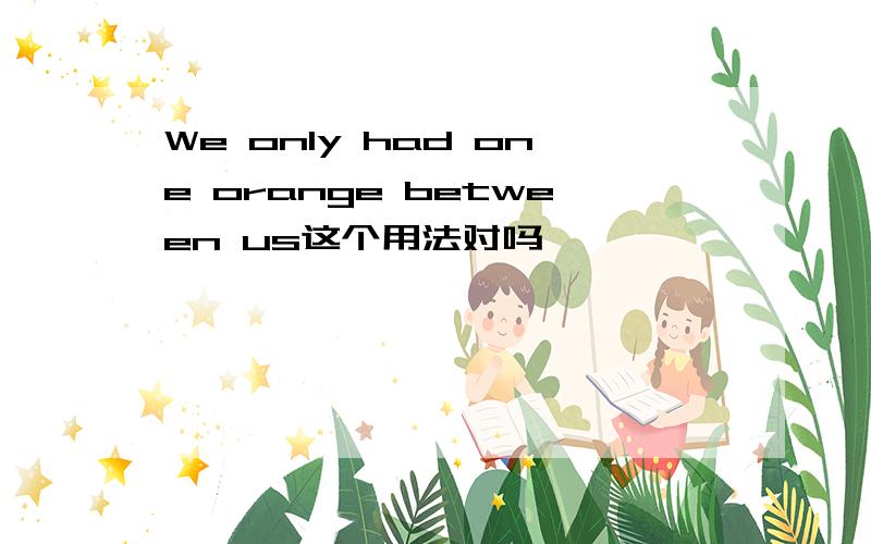 We only had one orange between us这个用法对吗