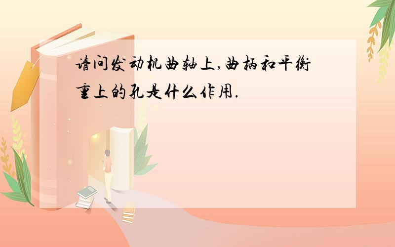 请问发动机曲轴上,曲柄和平衡重上的孔是什么作用.