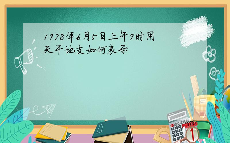 1978年6月5日上午9时用天干地支如何表示