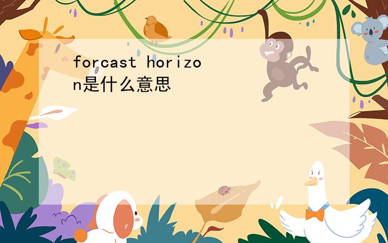 forcast horizon是什么意思