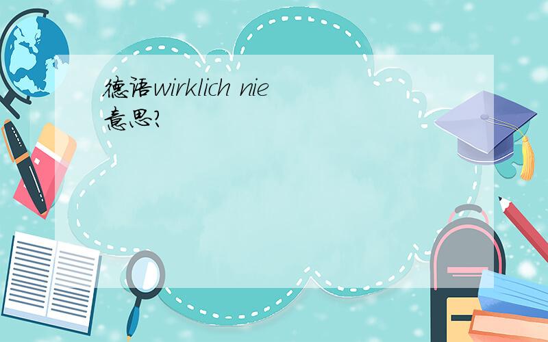 德语wirklich nie意思?