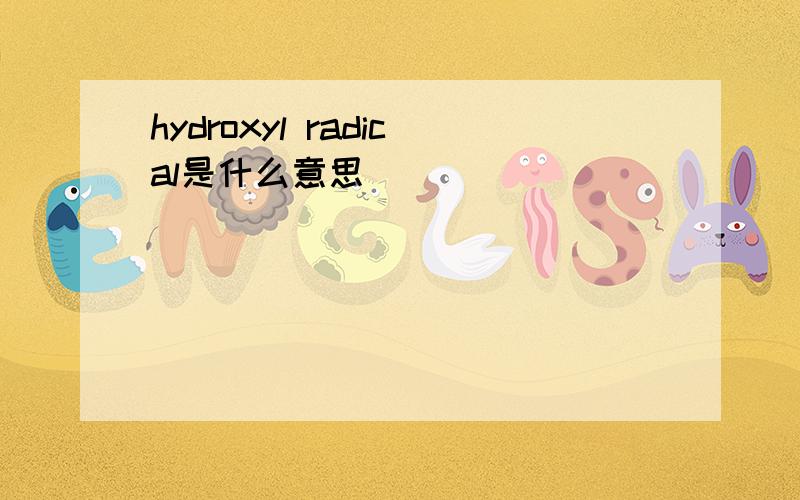 hydroxyl radical是什么意思