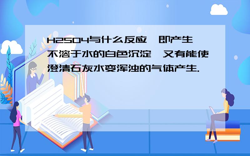 H2SO4与什么反应,即产生不溶于水的白色沉淀,又有能使澄清石灰水变浑浊的气体产生.