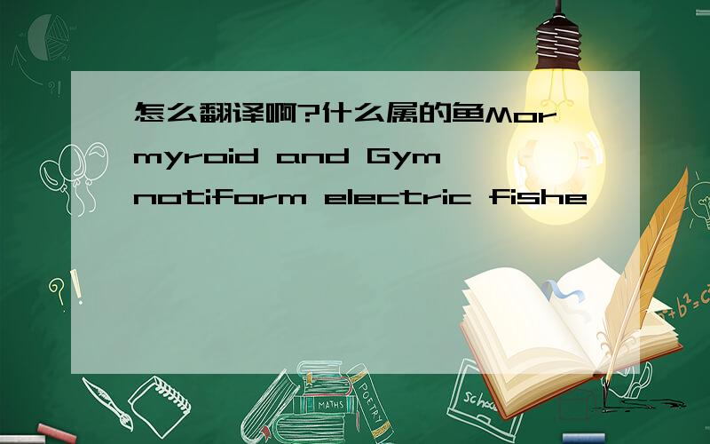 怎么翻译啊?什么属的鱼Mormyroid and Gymnotiform electric fishe